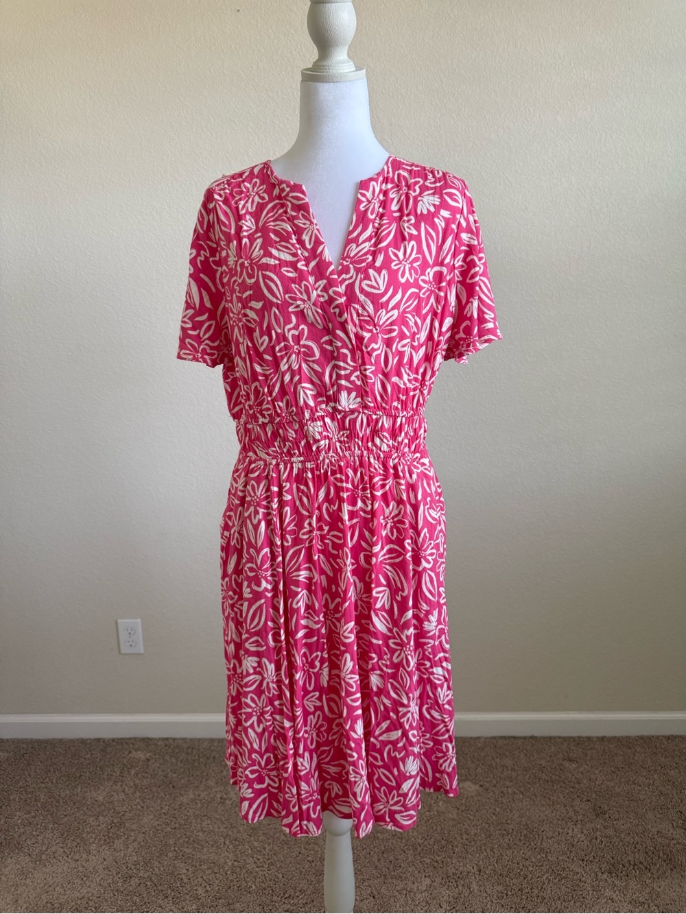Torrid Mini Flutter Y Neck Elastic Waist Dress Floral Honeysuckle 00 M/L 10 NWT - Picture 16 of 16